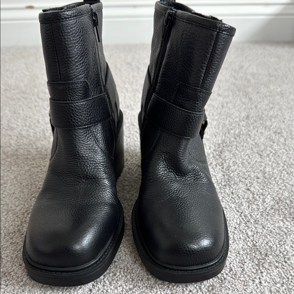 Vince Camuto Black and Gold Combat Boots - Picture 2 of 4